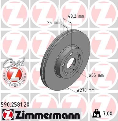 Zimmermann 590.2581.20 - Brzdový kotúč -