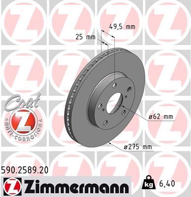 Zimmermann 590.2589.20 - Brzdový kotúč -