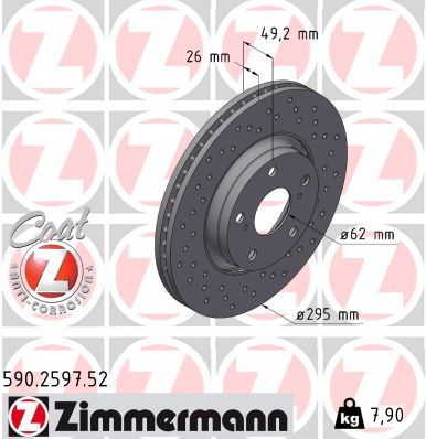 Zimmermann 590.2597.52 - Brzdový kotúč -