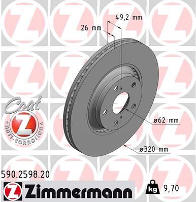 Zimmermann 590.2598.20 - Brzdový kotúč -