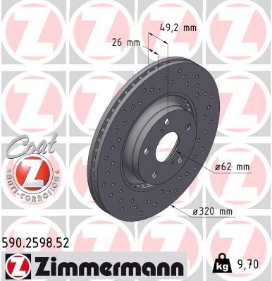 Zimmermann 590.2598.52 - Brzdový kotúč -