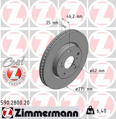 Zimmermann 590.2800.20 - Brzdový kotúč -