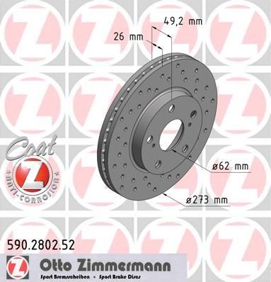Zimmermann 590.2802.52 - Brzdový kotúč -