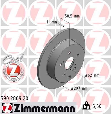 Zimmermann 590.2809.20 - Brzdový kotúč -