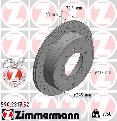 Zimmermann 590.2817.52 - Brzdový kotúč -