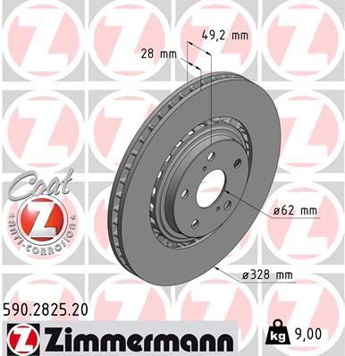 Zimmermann 590.2825.20 - Brzdový kotúč -