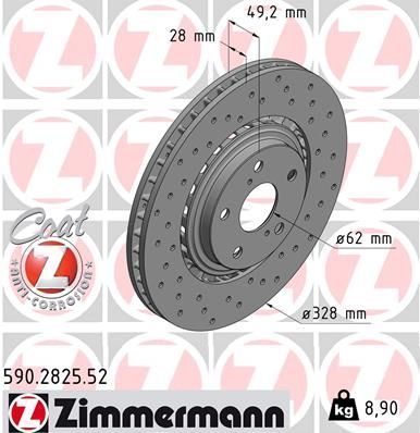Zimmermann 590.2825.52 - Brzdový kotúč -
