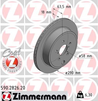 Zimmermann 590.2826.20 - Brzdový kotúč -