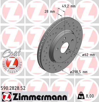 Zimmermann 590.2828.52 - Brzdový kotúč -