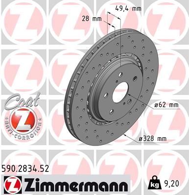 Zimmermann 590.2834.52 - Brzdový kotúč -