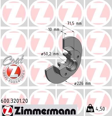Zimmermann 600.3201.20 - Brzdový kotúč -