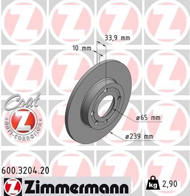 Zimmermann 600.3204.20 - Brzdový kotúč -