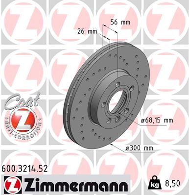 Zimmermann 600.3214.52 - Brzdový kotúč -