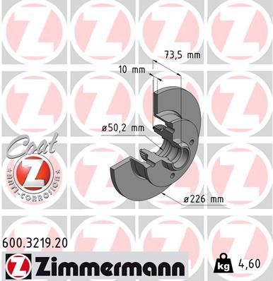 Zimmermann 600.3219.20 - Brzdový kotúč -