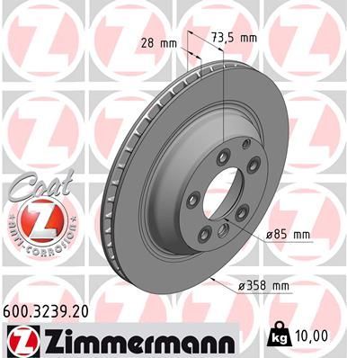 Zimmermann 600.3239.20 - Brzdový kotúč -