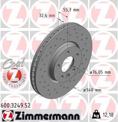 Zimmermann 600.3249.52 - Brzdový kotúč -
