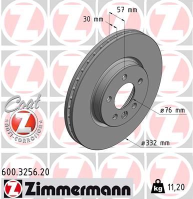 Zimmermann 600.3256.20 - Brzdový kotúč -