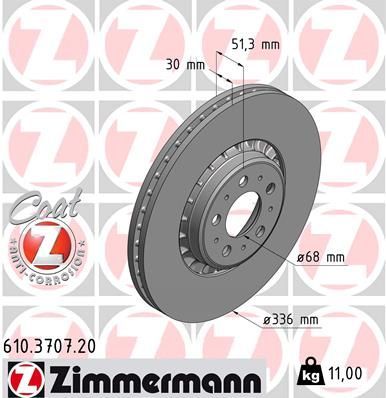 Zimmermann 610.3707.20 - Brzdový kotúč -