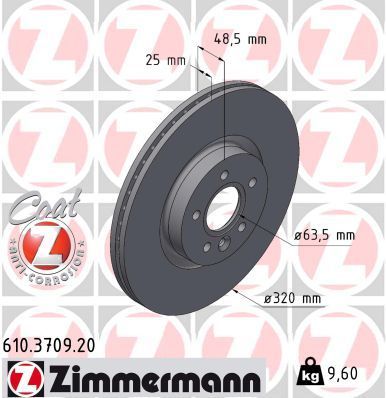 Zimmermann 610.3709.20 - Brzdový kotúč -