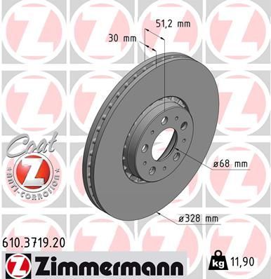 Zimmermann 610.3719.20 - Brzdový kotúč -