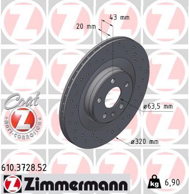Zimmermann 610.3728.52 - Brzdový kotúč -