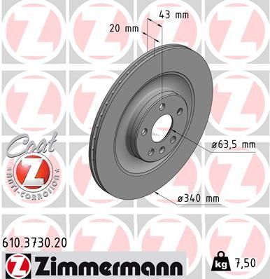 Zimmermann 610.3730.20 - Brzdový kotúč -