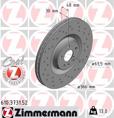 Zimmermann 610.3731.52 - Brzdový kotúč -