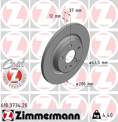 Zimmermann 610.3734.20 - Brzdový kotúč -
