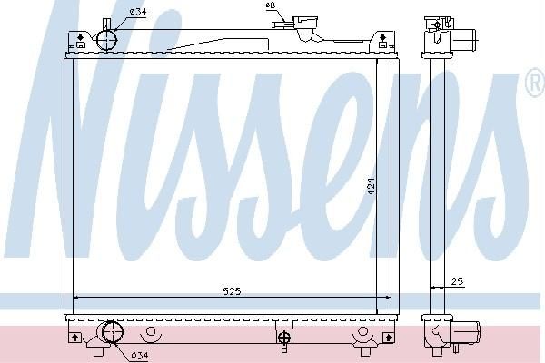 Nissens 64161 - Chladič vody -