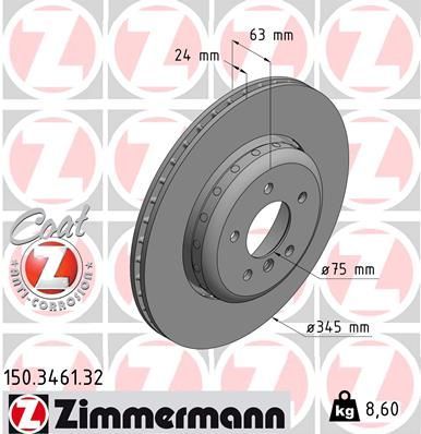 Zimmermann 150.3461.32 - Brzdový kotúč -