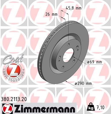 Zimmermann 380.2113.20 - Brzdový kotúč -