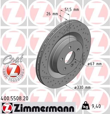 Zimmermann 400.5508.20 - Brzdový kotúč -