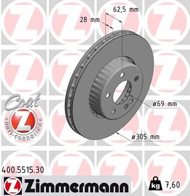 Zimmermann 400.5515.30 - Brzdový kotúč -