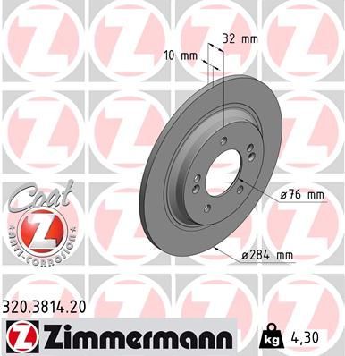 Zimmermann 320.3814.20 - Brzdový kotúč -