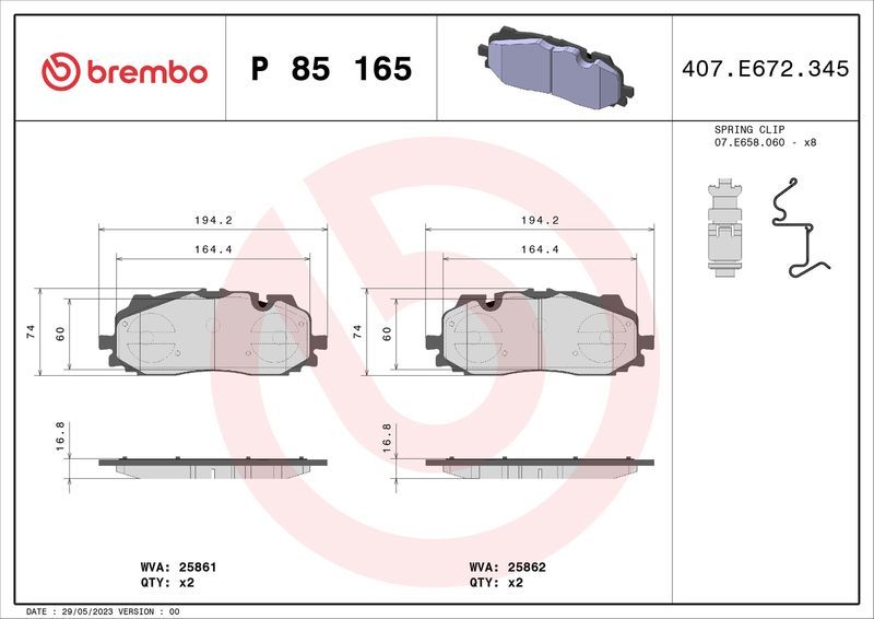 Brembo P 85 165X