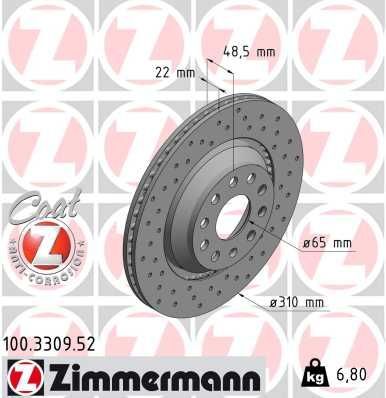 Zimmermann 100.3309.52 - Brzdový kotúč -