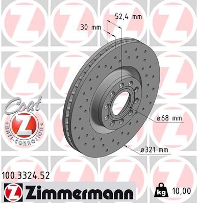 Zimmermann 100.3324.52 - Brzdový kotúč -
