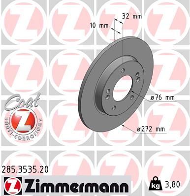 Zimmermann 285.3535.20 - Brzdový kotúč -