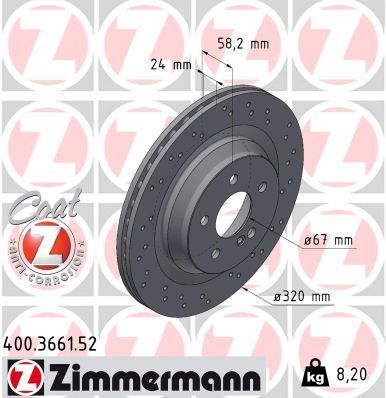 Zimmermann 400.3661.52 - Brzdový kotúč -