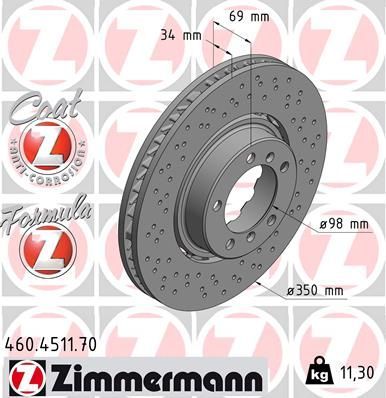 Zimmermann 460.4511.70 - Brzdový kotúč -