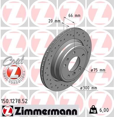 Zimmermann 150.1278.52 - Brzdový kotúč -