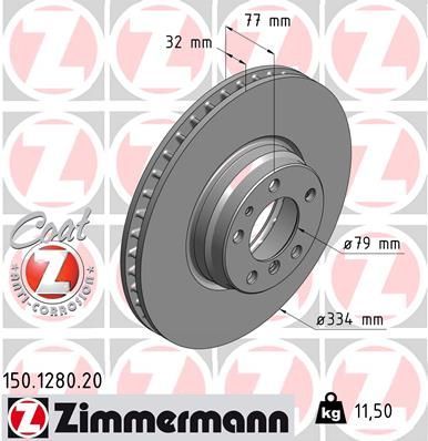 Zimmermann 150.1280.20 - Brzdový kotúč -