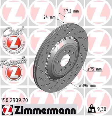 Zimmermann 150.2909.70 - Brzdový kotúč -