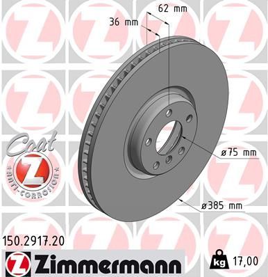 Zimmermann 150.2917.20 - Brzdový kotúč -