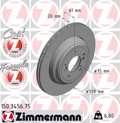 Zimmermann 150.3456.75 - Brzdový kotúč -