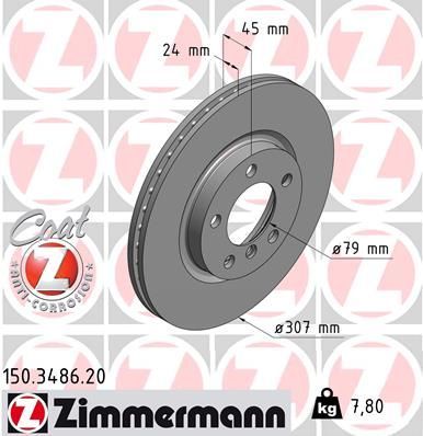 Zimmermann 150.3486.20 - Brzdový kotúč -