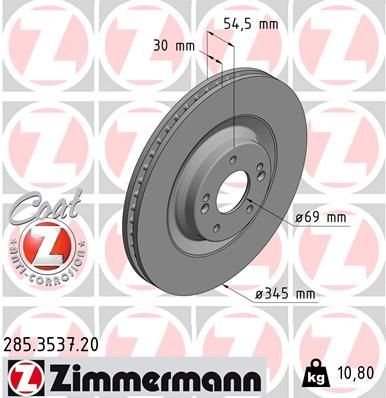 Zimmermann 285.3537.20 - Brzdový kotúč -