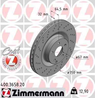 Zimmermann 400.3658.20 - Brzdový kotúč -