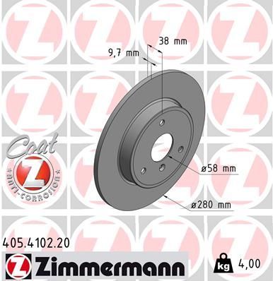 Zimmermann 405.4102.20 - Brzdový kotúč -