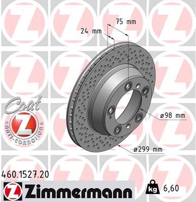 Zimmermann 460.1527.20 - Brzdový kotúč -